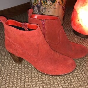 DV orange ankle booties